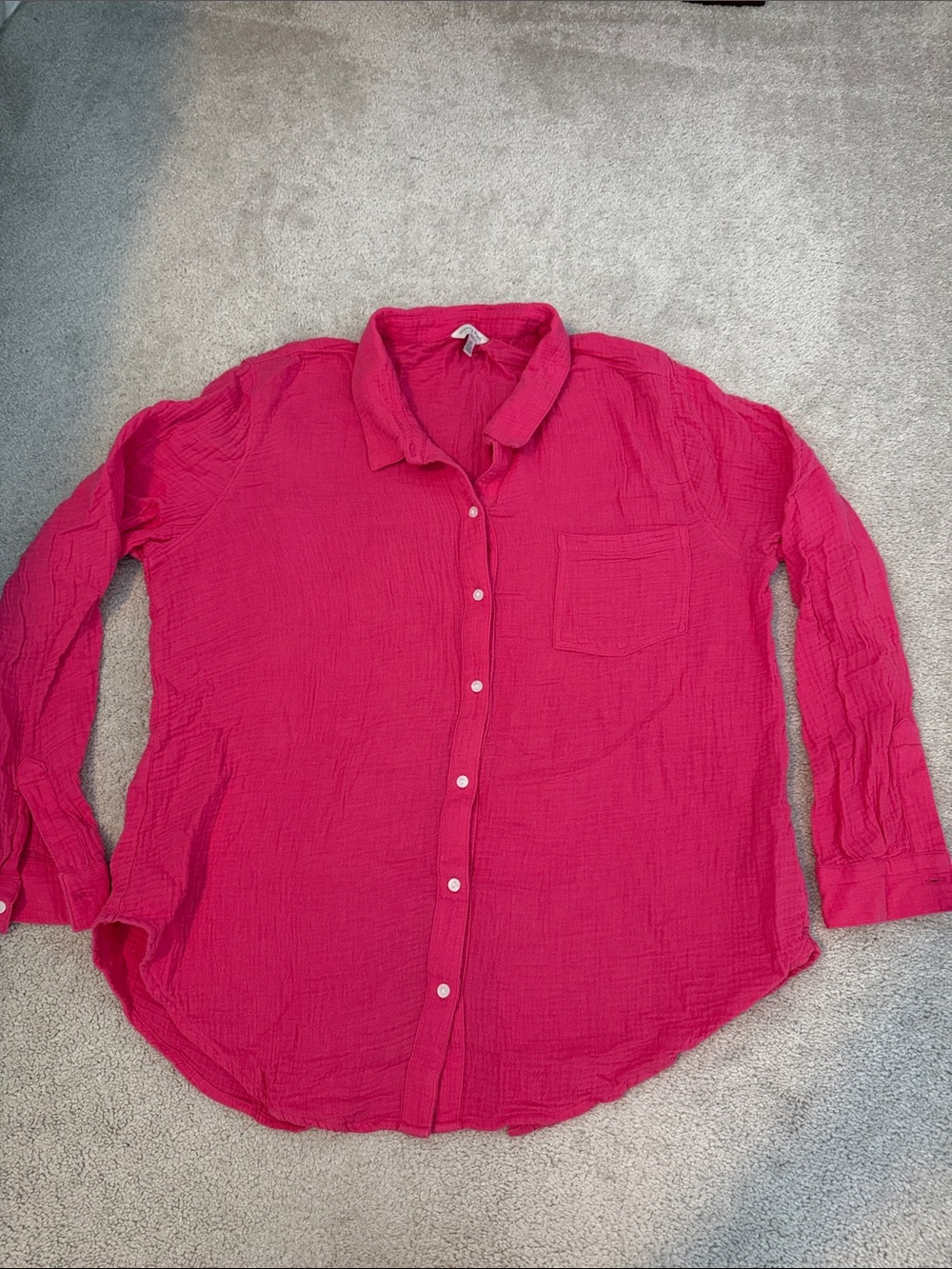 Lucky Brand L hot pink button down